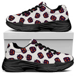 Purple Halloween Pumpkin Pattern Print Black Chunky Shoes