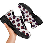 Purple Halloween Pumpkin Pattern Print Black Chunky Shoes