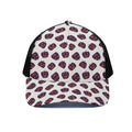 Purple Halloween Pumpkin Pattern Print Black Mesh Trucker Hat