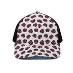 Purple Halloween Pumpkin Pattern Print Black Mesh Trucker Cap