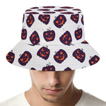 Purple Halloween Pumpkin Pattern Print Bucket Hat