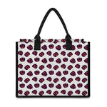 Purple Halloween Pumpkin Pattern Print Canvas Tote Bag