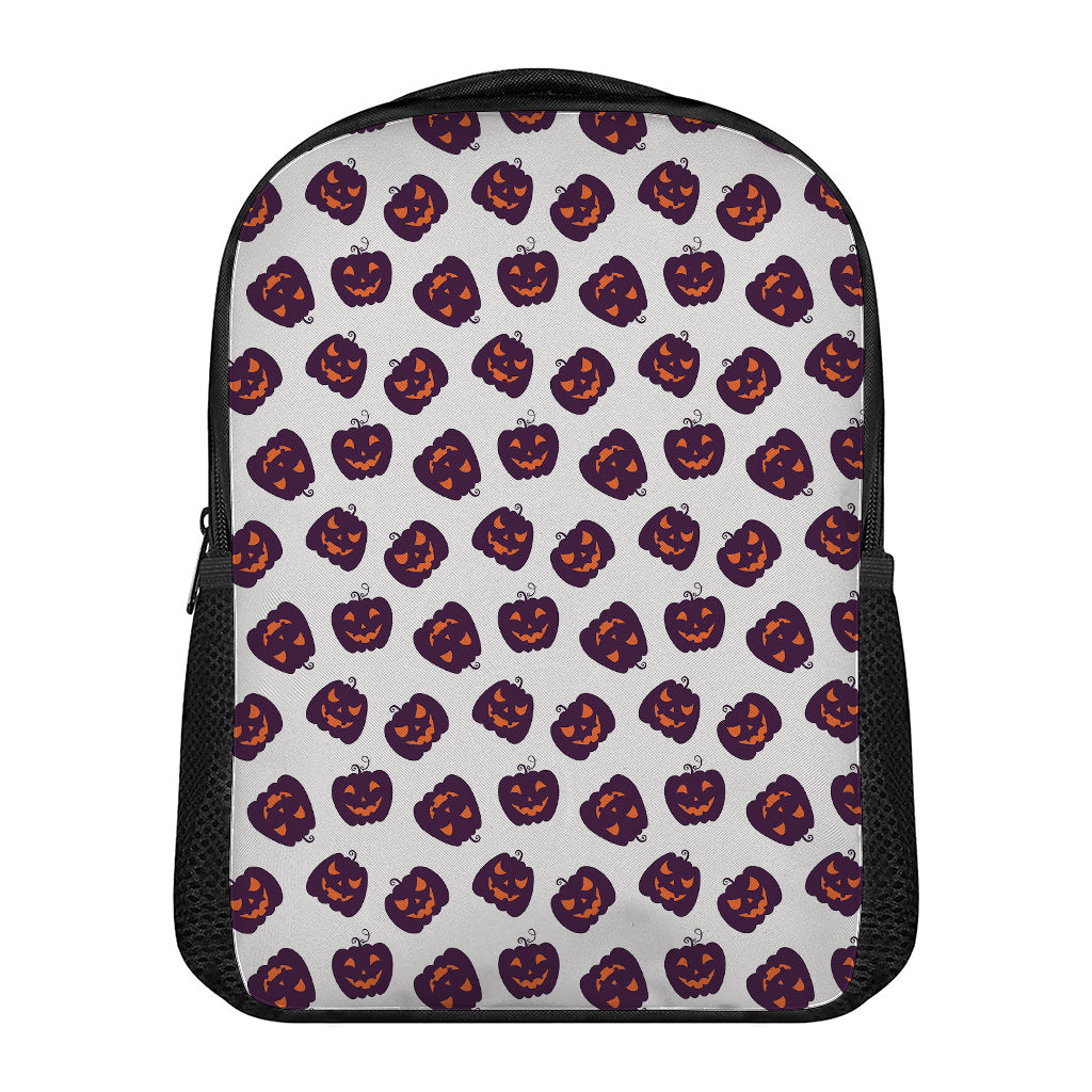 Purple Halloween Pumpkin Pattern Print Casual Backpack