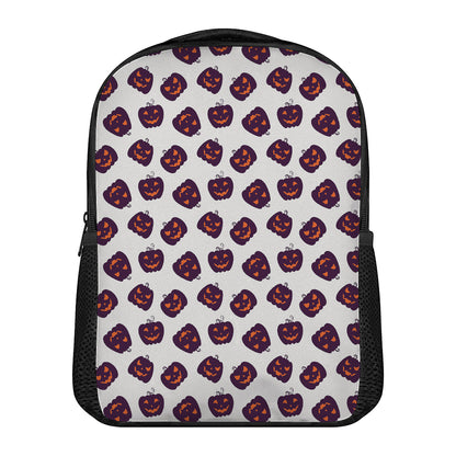 Purple Halloween Pumpkin Pattern Print Casual Backpack