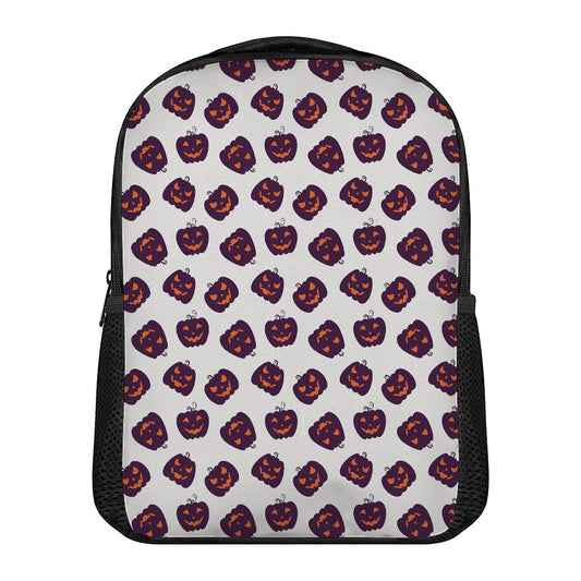 Purple Halloween Pumpkin Pattern Print Casual Backpack