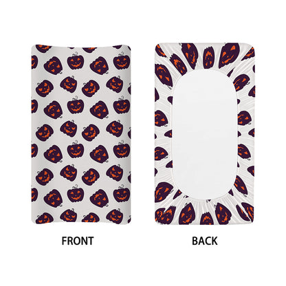 Purple Halloween Pumpkin Pattern Print Changing Pad Cover