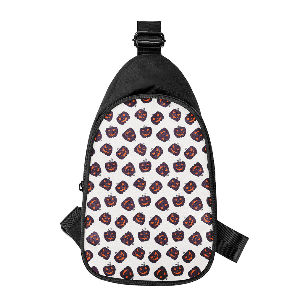 Purple Halloween Pumpkin Pattern Print Chest Bag
