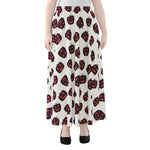 Purple Halloween Pumpkin Pattern Print Chiffon Maxi Skirt