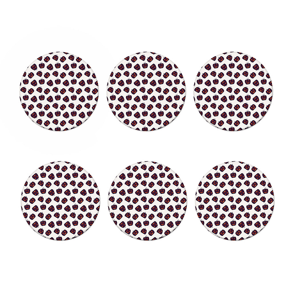 Purple Halloween Pumpkin Pattern Print Coaster Set