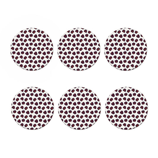 Purple Halloween Pumpkin Pattern Print Coaster Set
