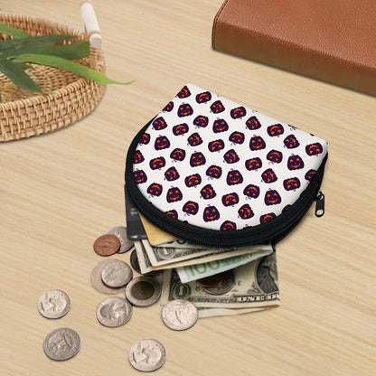 Purple Halloween Pumpkin Pattern Print Coin Purse