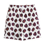 Purple Halloween Pumpkin Pattern Print Cotton Shorts