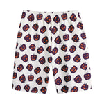 Purple Halloween Pumpkin Pattern Print Cotton Shorts