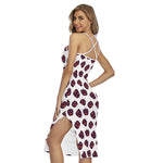 Purple Halloween Pumpkin Pattern Print Cross Back Cami Dress