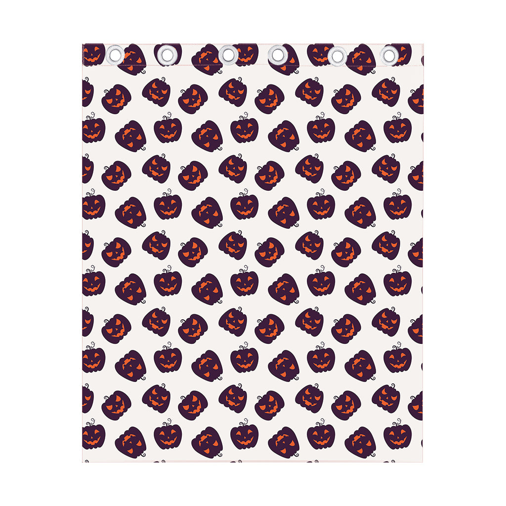 Purple Halloween Pumpkin Pattern Print Curtain