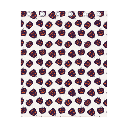 Purple Halloween Pumpkin Pattern Print Curtain