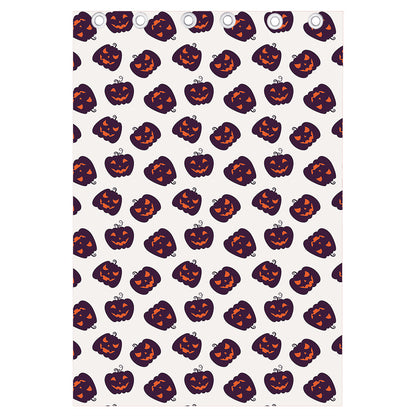 Purple Halloween Pumpkin Pattern Print Curtain