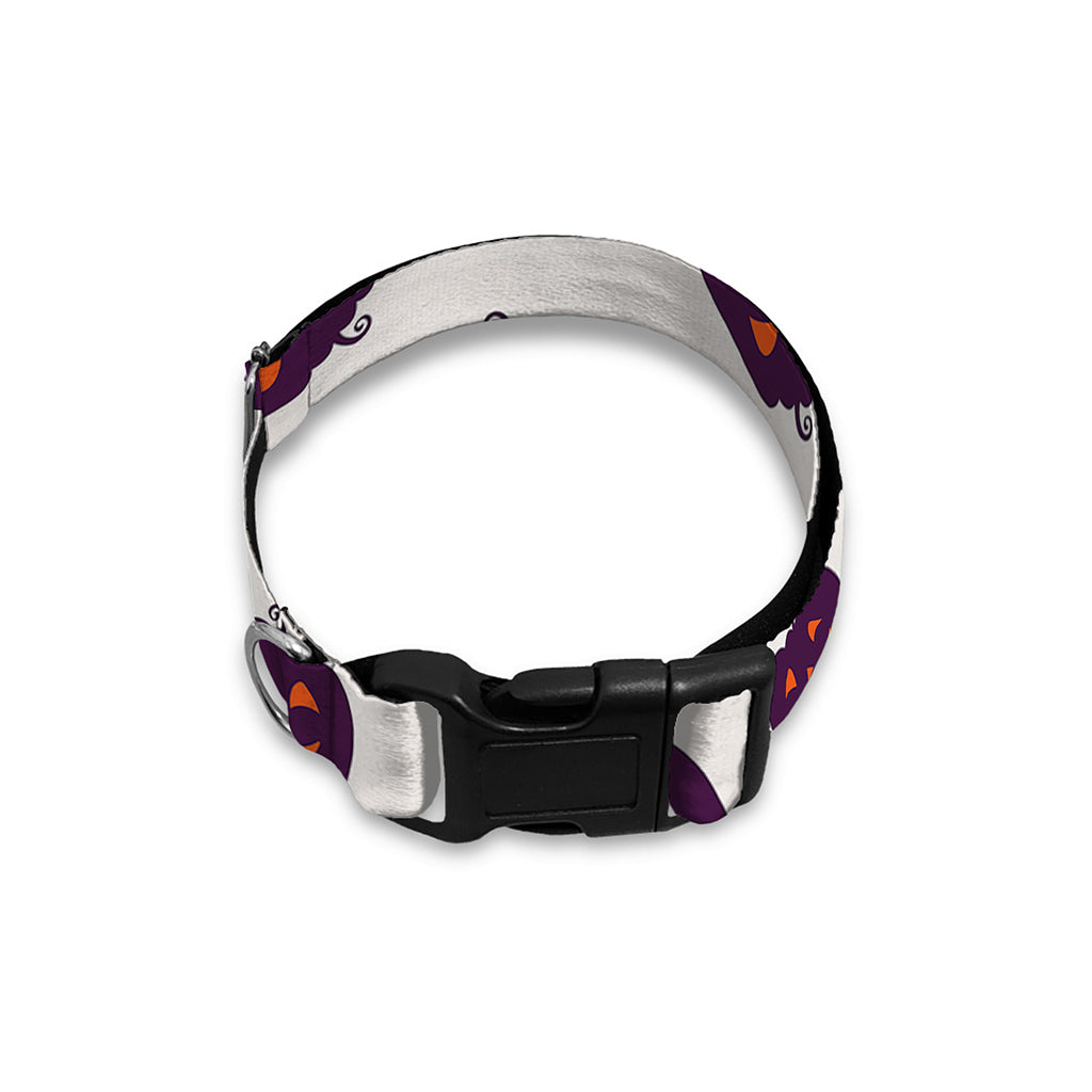 Purple Halloween Pumpkin Pattern Print Dog Collar