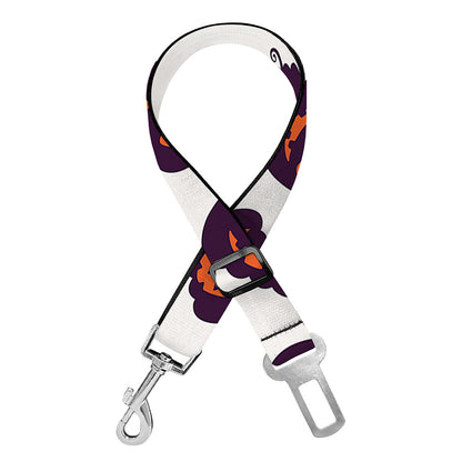 Purple Halloween Pumpkin Pattern Print Dog Seat Belt