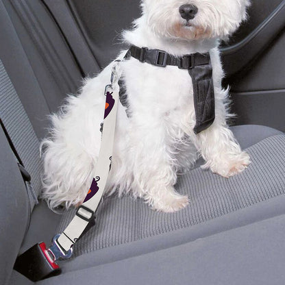 Purple Halloween Pumpkin Pattern Print Dog Seat Belt