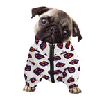 Purple Halloween Pumpkin Pattern Print Dog Zip Up Jacket