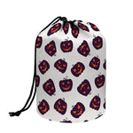 Purple Halloween Pumpkin Pattern Print Drawstring Makeup Bag