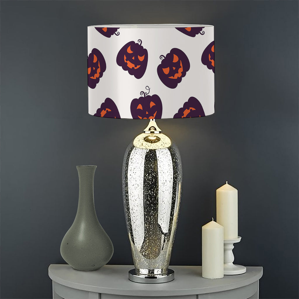 Purple Halloween Pumpkin Pattern Print Drum Lamp Shade