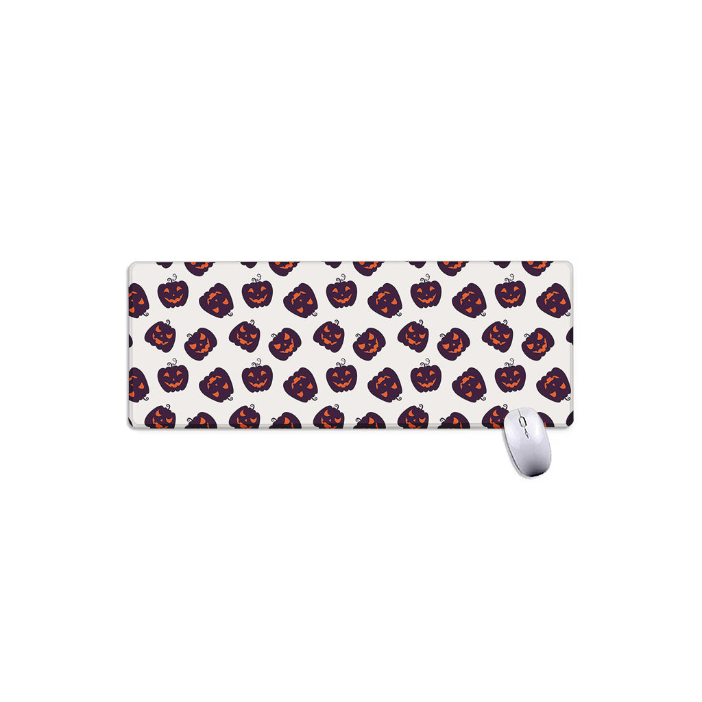 Purple Halloween Pumpkin Pattern Print Extended Mouse Pad