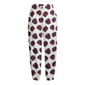 Purple Halloween Pumpkin Pattern Print Fleece Lined Knit Pants