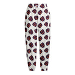 Purple Halloween Pumpkin Pattern Print Fleece Lined Knit Pants