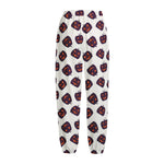 Purple Halloween Pumpkin Pattern Print Fleece Lined Knit Pants