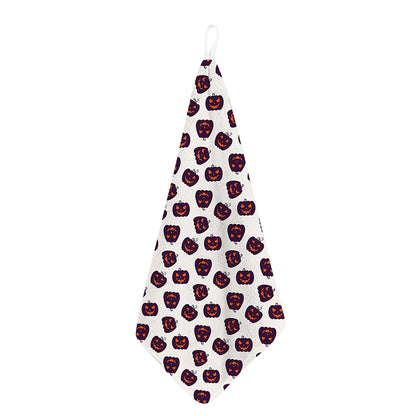 Purple Halloween Pumpkin Pattern Print Hand Towel