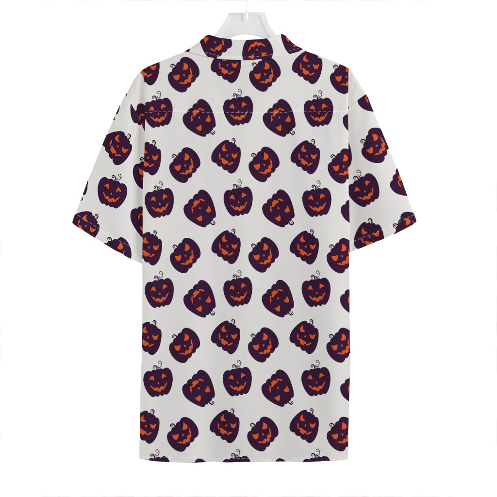 Purple Halloween Pumpkin Pattern Print Hawaiian Shirt