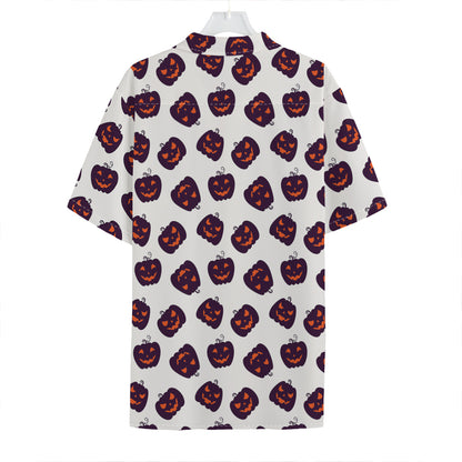 Purple Halloween Pumpkin Pattern Print Hawaiian Shirt