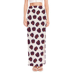 Purple Halloween Pumpkin Pattern Print High Slit Maxi Skirt