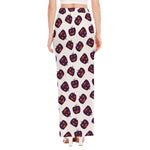 Purple Halloween Pumpkin Pattern Print High Slit Maxi Skirt
