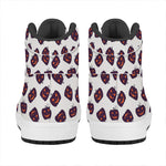 Purple Halloween Pumpkin Pattern Print High Top Leather Sneakers