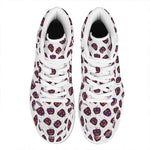 Purple Halloween Pumpkin Pattern Print High Top Leather Sneakers