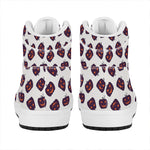 Purple Halloween Pumpkin Pattern Print High Top Leather Sneakers