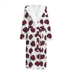Purple Halloween Pumpkin Pattern Print Hooded Bathrobe