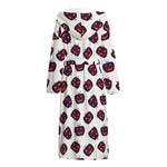 Purple Halloween Pumpkin Pattern Print Hooded Bathrobe
