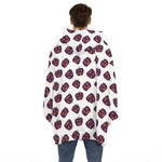 Purple Halloween Pumpkin Pattern Print Hoodie Blanket