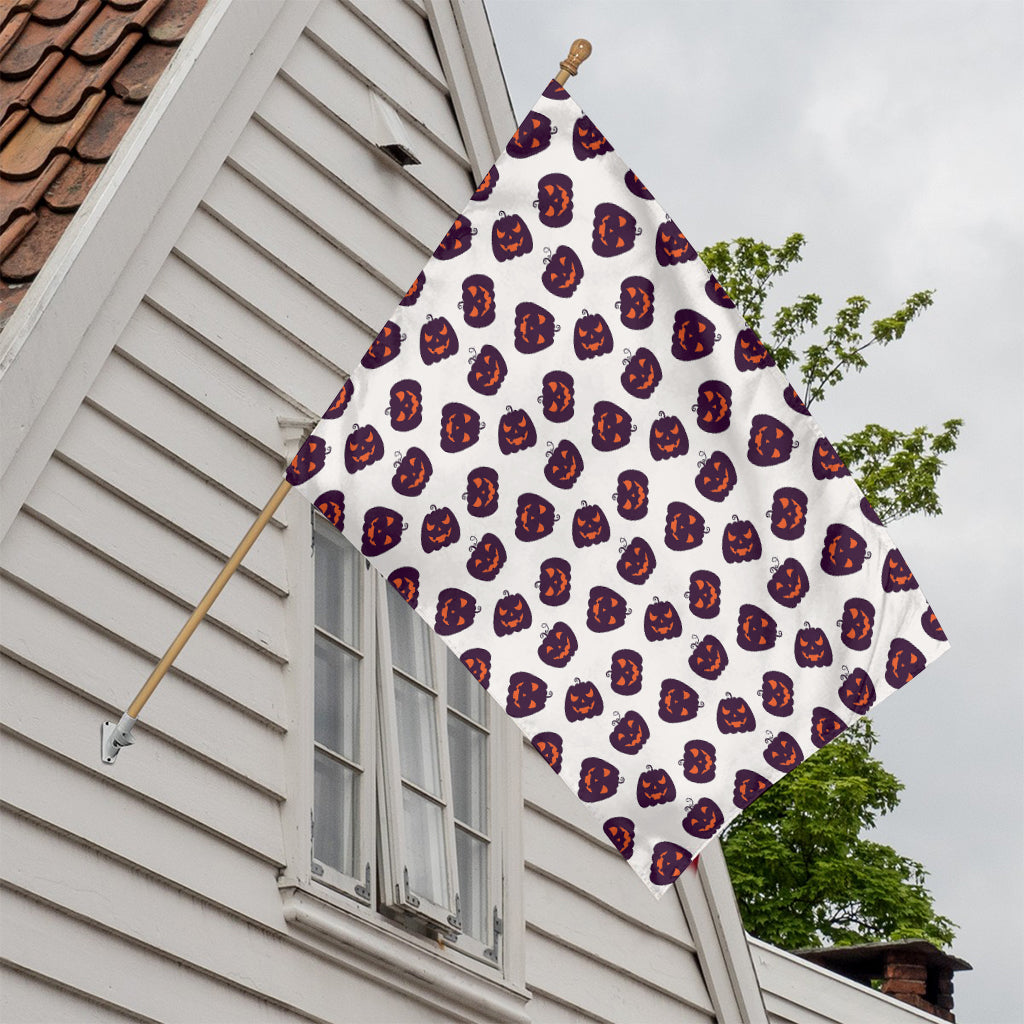 Purple Halloween Pumpkin Pattern Print House Flag