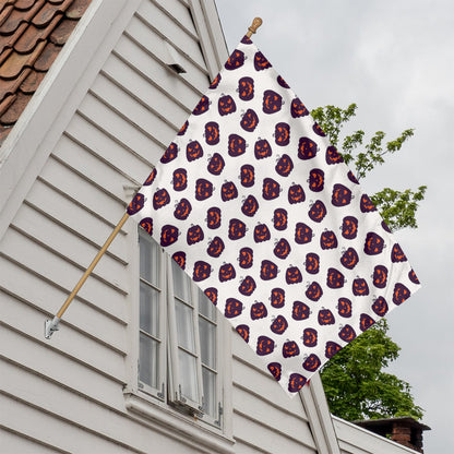 Purple Halloween Pumpkin Pattern Print House Flag