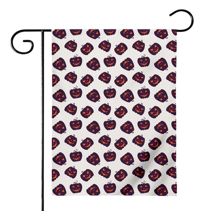 Purple Halloween Pumpkin Pattern Print House Flag