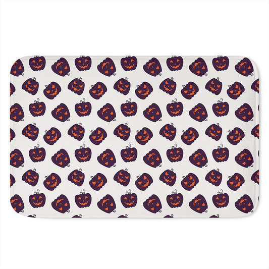 Purple Halloween Pumpkin Pattern Print Indoor Door Mat