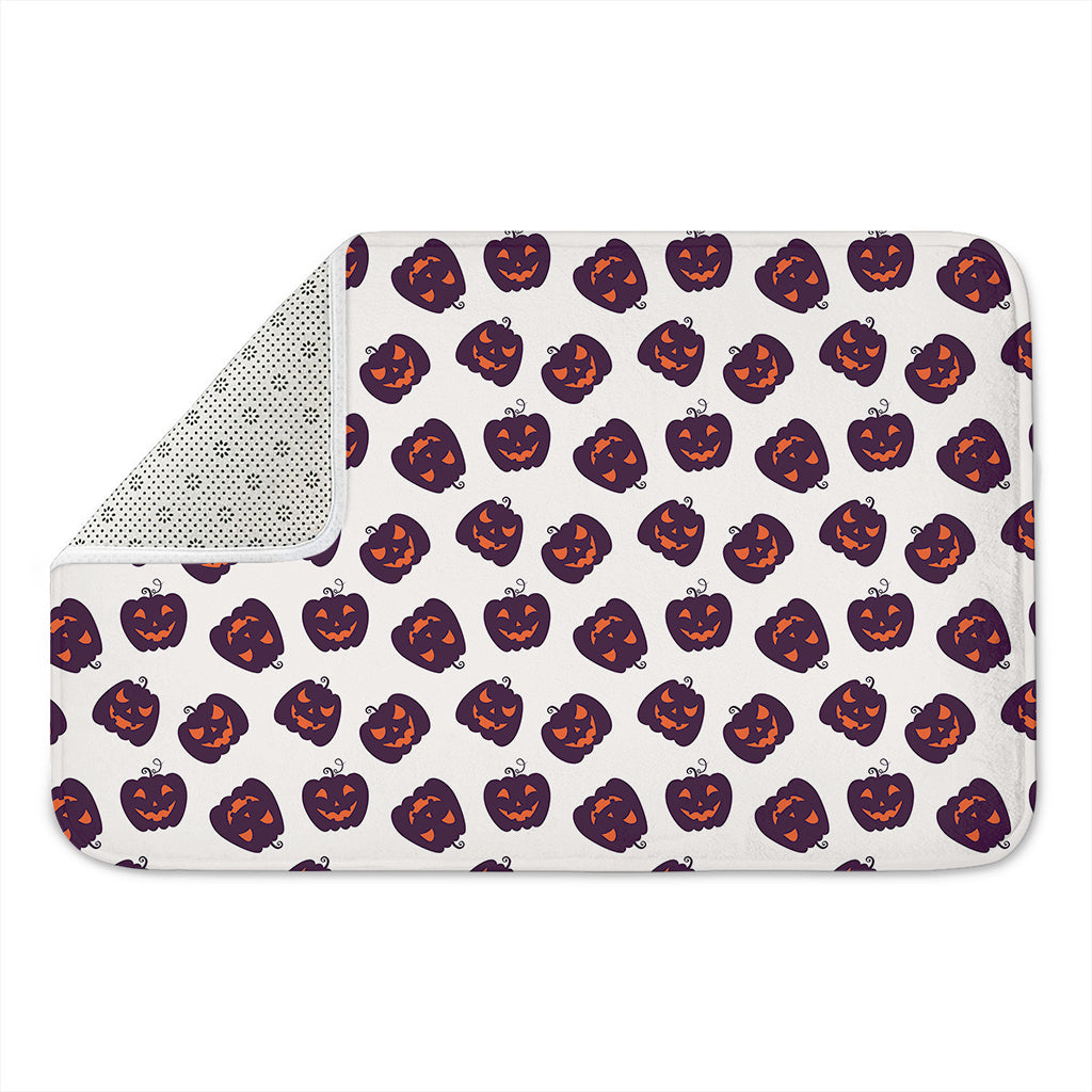 Purple Halloween Pumpkin Pattern Print Indoor Door Mat