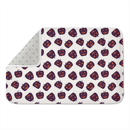 Purple Halloween Pumpkin Pattern Print Indoor Door Mat