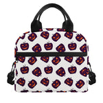 Purple Halloween Pumpkin Pattern Print Insulated Lunch Bag