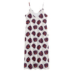 Purple Halloween Pumpkin Pattern Print Jersey Midi Cami Dress